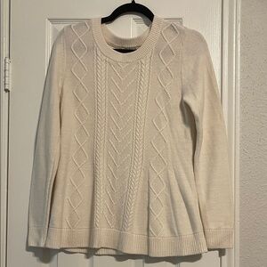 LOFT Ivory Cable Knit Sweater